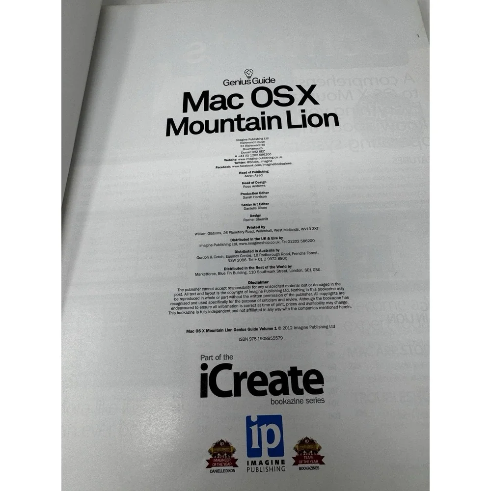 Genius Guide Mac OS X‎ Mountain Lion 2012 Volume 1 Older Technology Book Apple